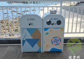 海南景區(qū)海邊烤漆不銹鋼分類垃圾桶