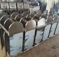 不銹鋼搖蓋三分類垃圾桶生產(chǎn)圖