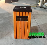 室內經典方形鋼木垃圾桶