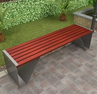 室外物流別墅防腐木不銹鋼休閑椅