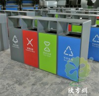 室外小區四色不銹鋼分類垃圾箱