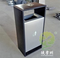 戶外小區(qū)簡(jiǎn)易方形噴塑不銹鋼垃圾桶