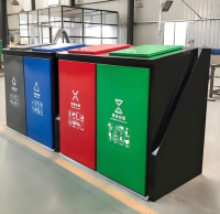 社區的綠色守護者定制240升密閉式金屬分類垃圾箱