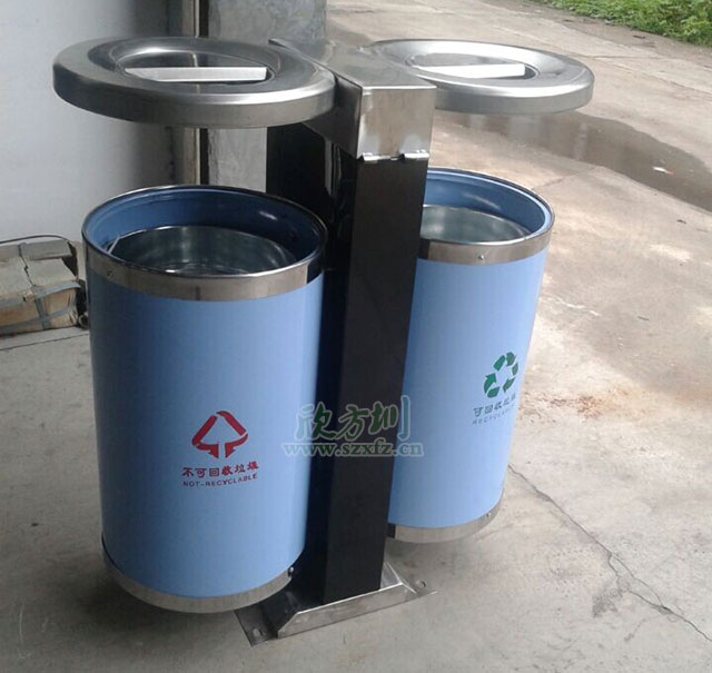 不銹鋼戶外分類垃圾桶