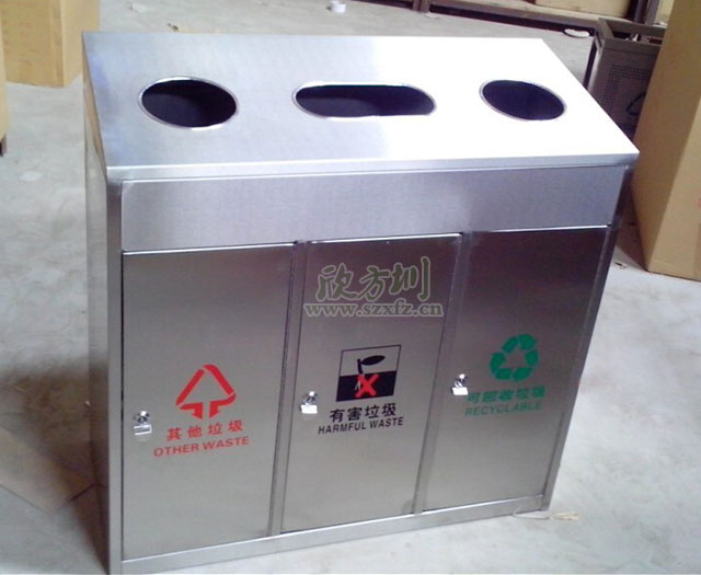 三分類(lèi)不銹鋼垃圾桶 三分類(lèi)不銹鋼垃圾桶