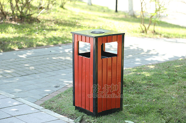 戶外鋼木垃圾桶