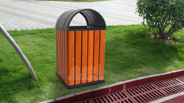 校園鋼木垃圾桶