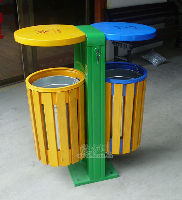 物業分類鋼木垃圾桶